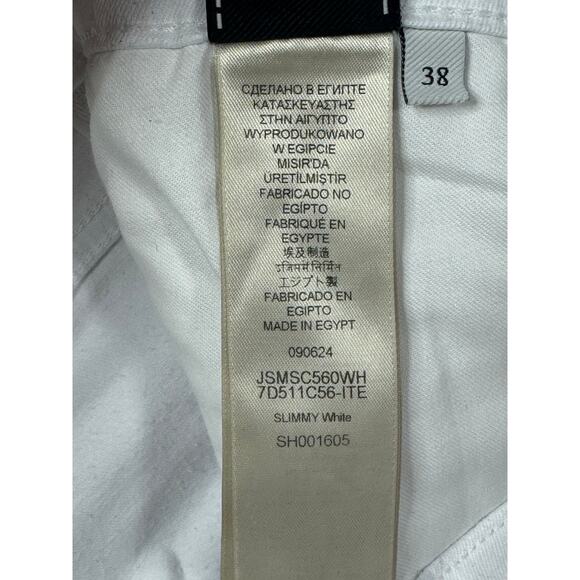 7 For All Mankind Men's Slimmy Straight Leg White Denim Jeans - Size 38 (37x32) - Picture 6 of 7